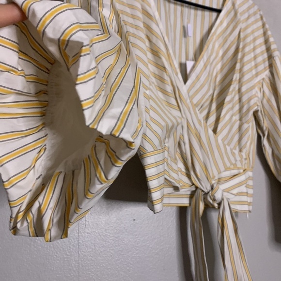New Derek lam 10 Crosby Merigold Suchi pirate booty sleeve blouse stripe 8 nwt - Picture 3 of 8